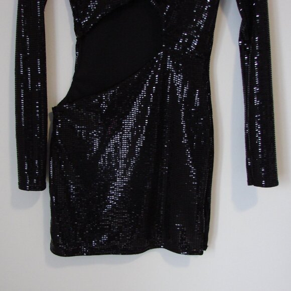 EGO Black Sequin Cut Out Mini Dress Holiday Party BRAND NEW WITH TAGS NWT NEW 8 - Picture 13 of 16